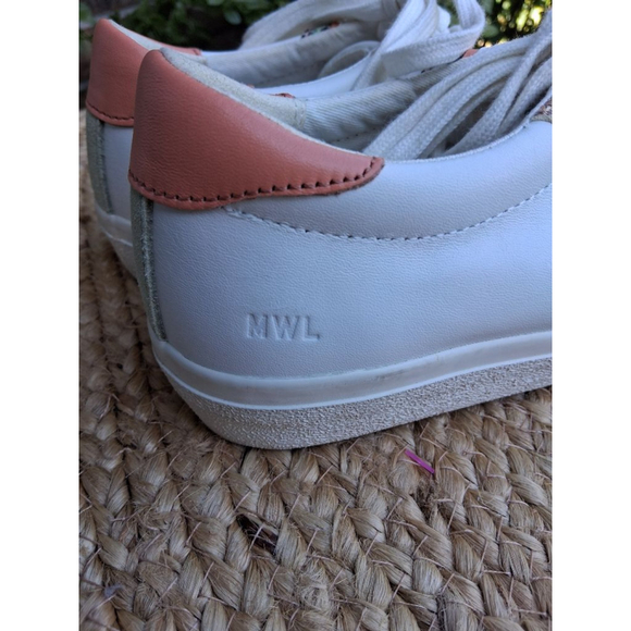 Madewell Sidewalk Low -Top Sneakers Sz 9.5 Snake Embossed Leather Wave EUC - Picture 7 of 13